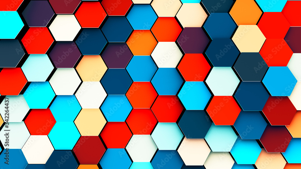 Illustration of abstract colorful hexagon geometric surface Illustration of abstract colorful hexagon geometric surface