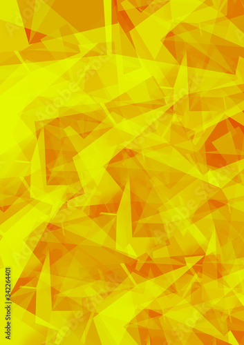 Polygonal triangle shapes abstract yellow background template.