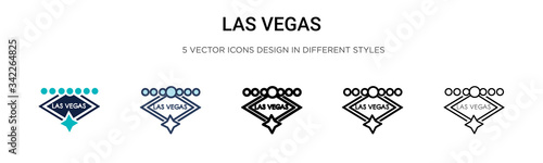 Las vegas icon in filled, thin line, outline and stroke style. Vector illustration of two colored and black las vegas vector icons designs can be used for mobile, ui, web