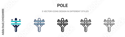 Pole icon in filled, thin line, outline and stroke style. Vector illustration of two colored and black pole vector icons designs can be used for mobile, ui, web