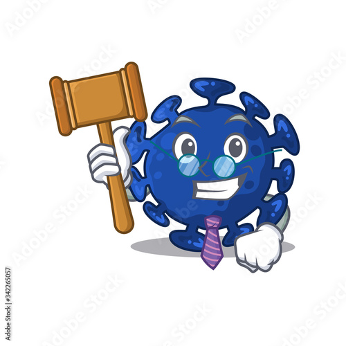 A humble judge of streptococcus cartoon character design wearing glasses