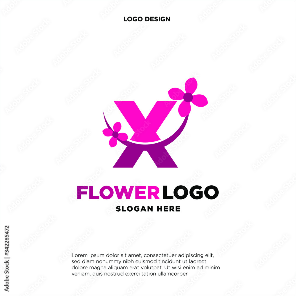 flower initial Letter X Logo design flower initial Letter X Logo design
