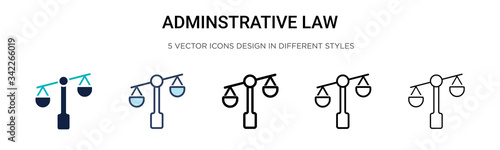 Adminstrative law icon in filled, thin line, outline and stroke style. Vector illustration of two colored and black adminstrative law vector icons designs can be used for mobile, ui, web