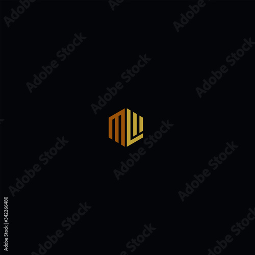 geometric initial M L letter logo design