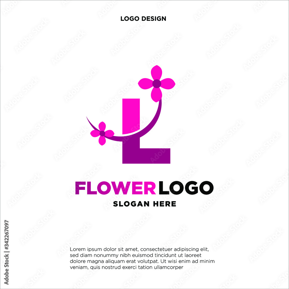 flower initial Letter L Logo design flower initial Letter L Logo design