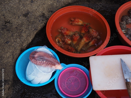 JEJU ISLAND/KOREA - 09th Jun, 2018 : Jeju Island is one of the famous in South Korea Region. Korean Street Foods. Jeju do beach Island, South Korea
