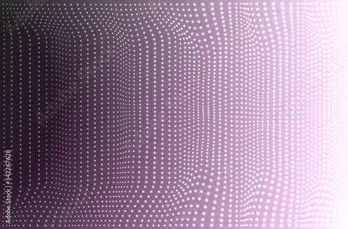 Abstract background, curved lines of dots on a light background
