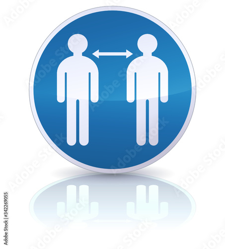 Panneau d'obligation de distanciation sociale (reflet)