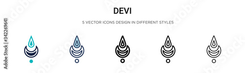 Devi icon in filled, thin line, outline and stroke style. Vector illustration of two colored and black devi vector icons designs can be used for mobile, ui, web