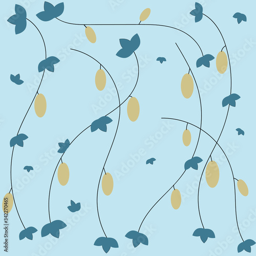 Branches and olives. Color pattern.