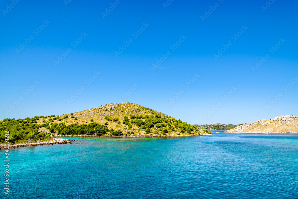Croatian islands in the sea, croatia, landscape. Vacation and travel concept.