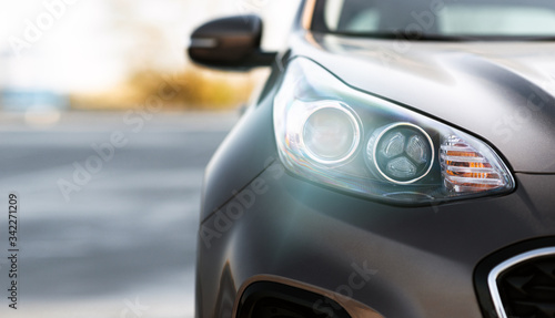 Macro view of modern blue car xenon lamp headlight © speed300