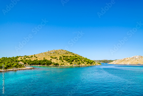 Croatian islands in the sea  croatia  landscape. Vacation and travel concept.