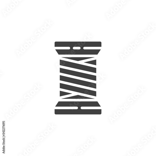 Sewing thread spool vector icon. filled flat sign for mobile concept and web design. Thread bobbin glyph icon. Symbol, logo illustration. Vector graphics