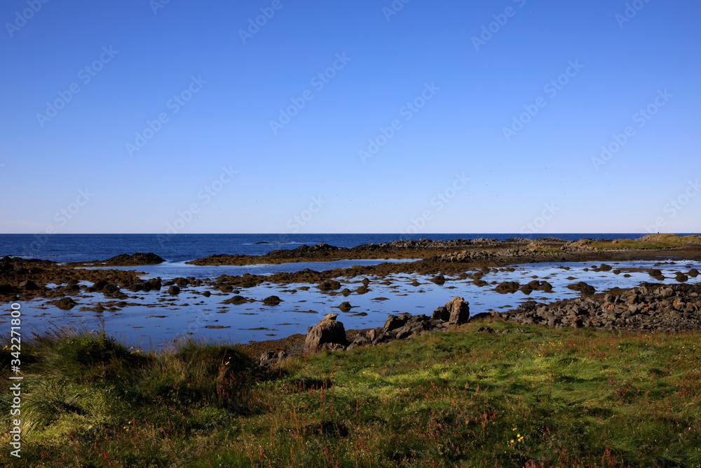 Vatnsnes / Iceland - August 27, 2017: The coast and the sea in Vatnsnes peninsula, Iceland, Europe Vatnsnes / Iceland - August 27, 2017: The coast and the sea in Vatnsnes peninsula, Iceland, Europe