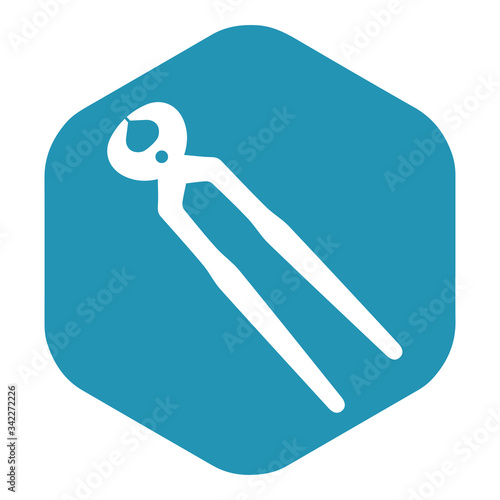 Joiner's pliers icon. A tool with long handles for clamping objects. Vector illustration for design and web isolated on a white background.