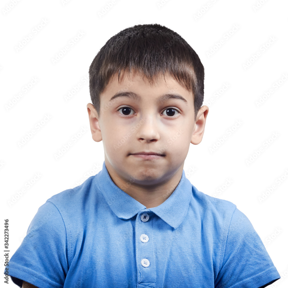 yawns bored boy in blue t shirt isolate yawns bored boy in blue t shirt isolate