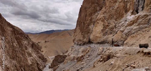 Canvas Print Breathe taking photos of Leh (Switzerland of India), Highest motorable road in the world