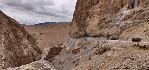 Canvas Print Breathe taking photos of Leh (Switzerland of India), Highest motorable road in the world