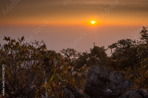 sunrise of Doi Luang Chiang Dao Mountain Landscape  Chiang Mai  Thailand.