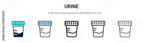 Urine icon in filled, thin line, outline and stroke style. Vector illustration of two colored and black urine vector icons designs can be used for mobile, ui, web