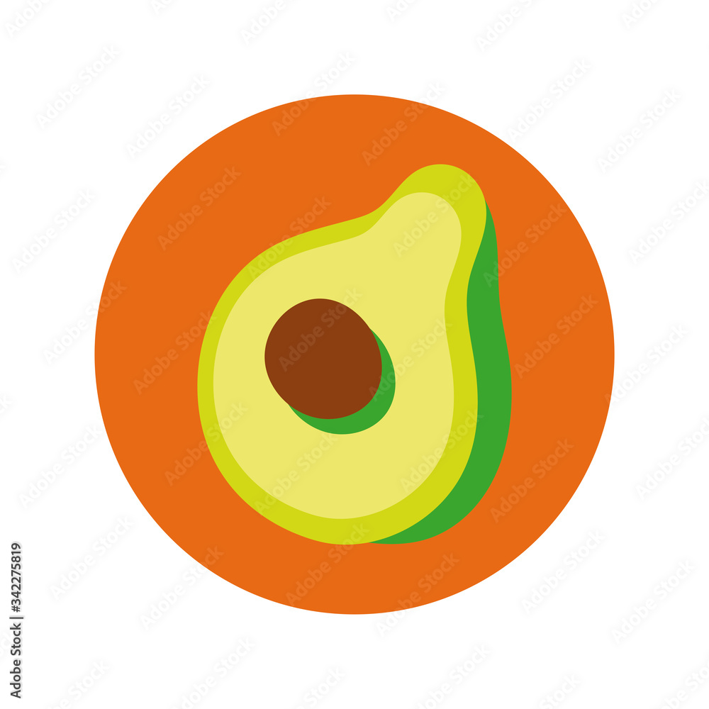 fresh avocado vegetable block and flat style icon fresh avocado vegetable block and flat style icon