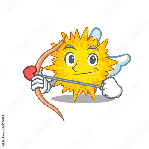 Mycoplasma in cupid cartoon character with arrow and wings