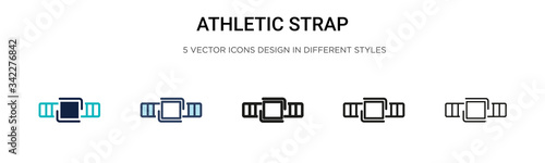 Athletic strap icon in filled, thin line, outline and stroke style. Vector illustration of two colored and black athletic strap vector icons designs can be used for mobile, ui, web