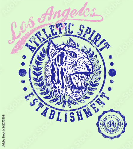 jaguar and college graphic design vector art