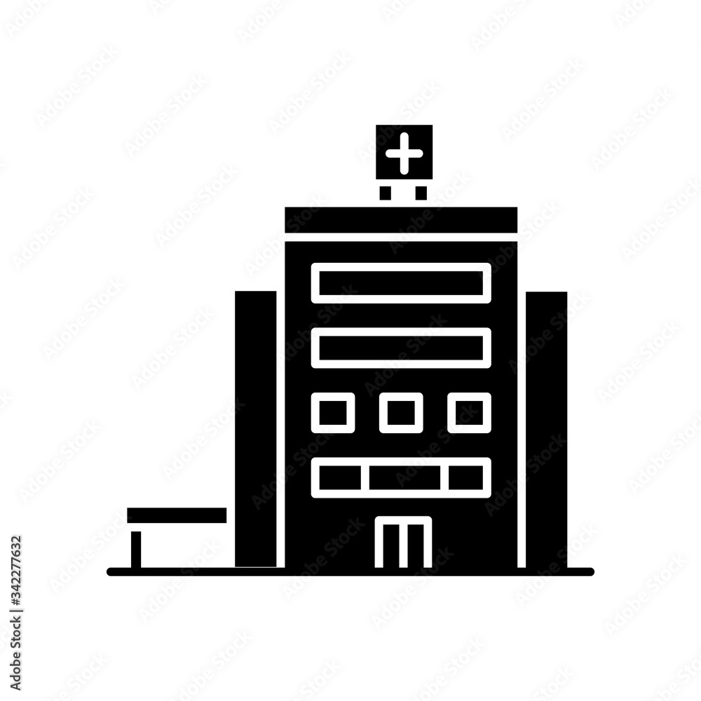 Hospital black glyph icon Hospital black glyph icon