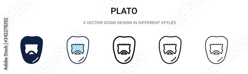 Plato icon in filled, thin line, outline and stroke style. Vector illustration of two colored and black plato vector icons designs can be used for mobile, ui, web