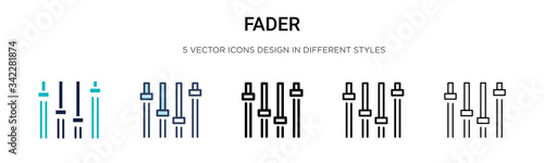 Slika na platnu Fader icon in filled, thin line, outline and stroke style