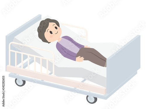 介護用ベッドのギャッジアップのイラスト_良い上げ方