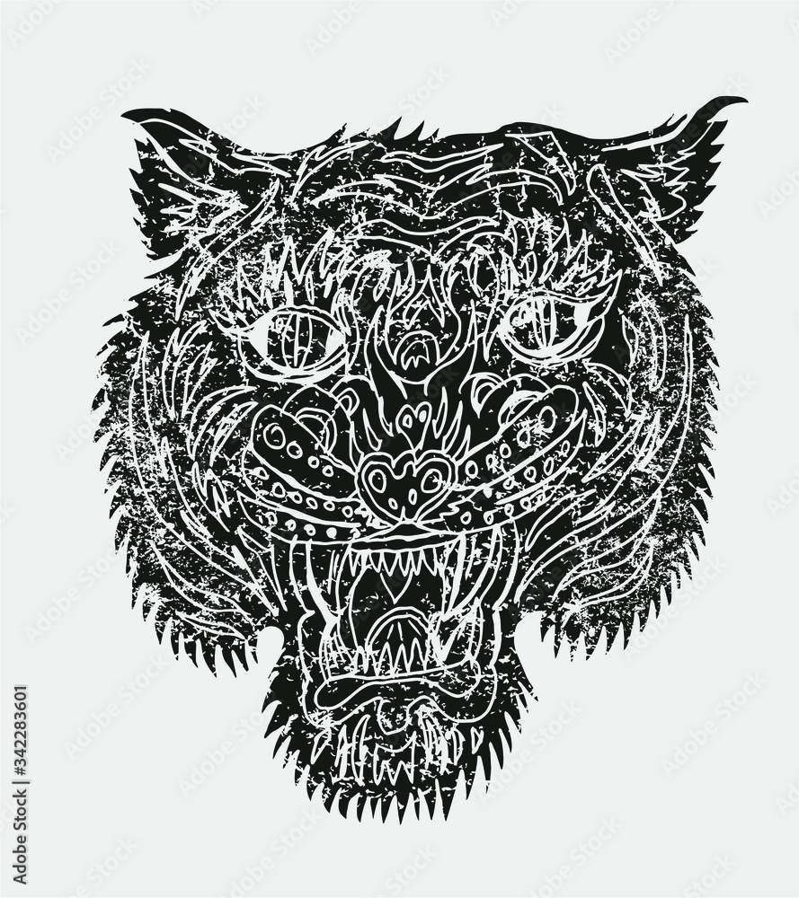 Fototapeta premium Tattoo tribal tiger graphic design vector art