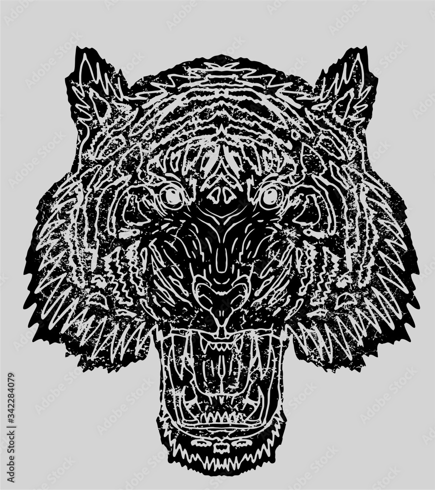 Fototapeta premium Tattoo tribal tiger graphic design vector art