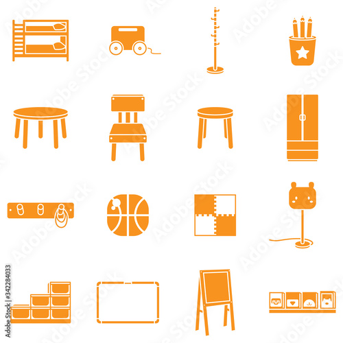 kids room - solid icon set