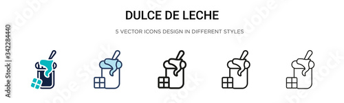 Dulce de leche icon in filled, thin line, outline and stroke style. Vector illustration of two colored and black dulce de leche vector icons designs can be used for mobile, ui, web
