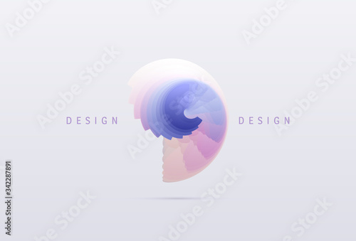 Abstract design element. Spiral, rotation and swirling movement. Vector illustration with dynamic effect.