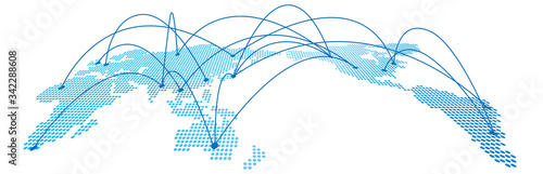 Communications network map of the world
