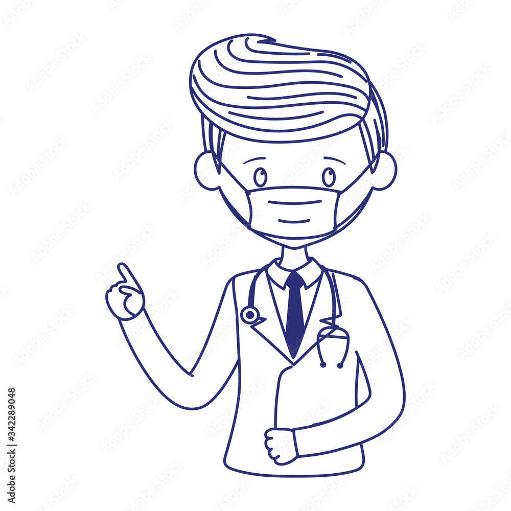 covid 19 coronavirus, doctor with medical mask and stethoscope, isolated icon covid 19 coronavirus, doctor with medical mask and stethoscope, isolated icon