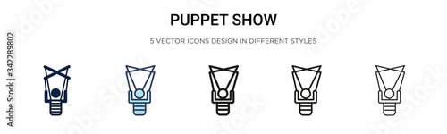 Fotografie, Obraz Puppet show icon in filled, thin line, outline and stroke style