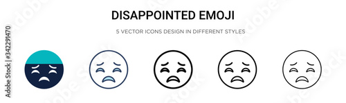 Photographie Disappointed emoji icon in filled, thin line, outline and stroke style
