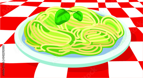 italian food on plate italy traditional cuisine on red and white table cloth