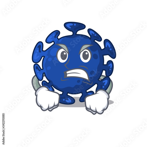 Mascot design concept of streptococcus with angry face