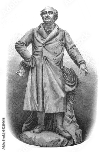 Baron Heinrich Friedrich Stein, the Prussian statesman in the old book The Essays in Newest History, by I.I. Grigorovich, 1883, St. Petersburg