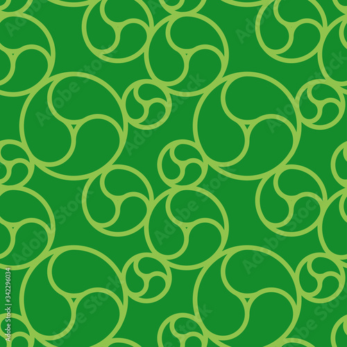 Green Commashaped seamless Japanese pattern photo