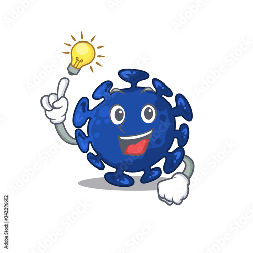 Mascot character design of streptococcus with has an idea smart gesture