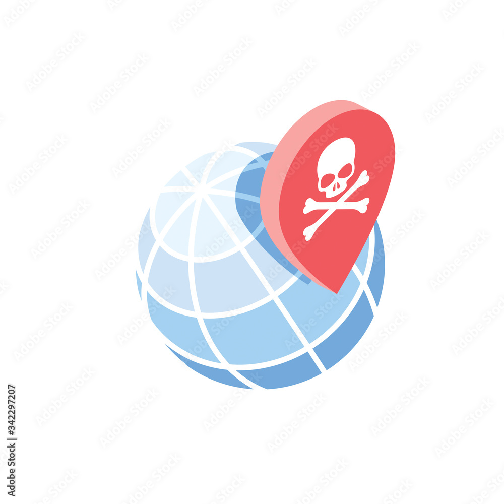 Map label danger epidemic globe world. Vector 3d isometric, color web icon, new flat style. Creative illustration design, isolated graphic idea for infographics. Map label danger epidemic globe world. Vector 3d isometric, color web icon, new flat style. Creative illustration design, isolated graphic idea for infographics.