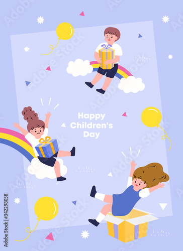 Children's illustration. Illustration for educational activities with friends.