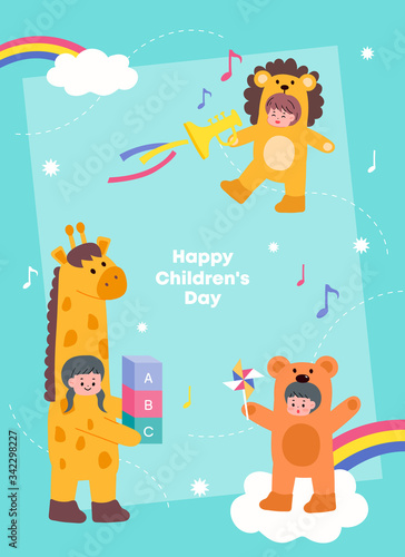 Children's illustration. Illustration for educational activities with friends.